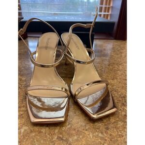 Modatope Platino Gold High Heel Sandals Women's 9 NEW